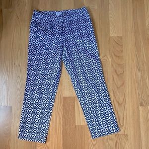 Laundry by Shelli Segal Blue Patterned Casual Pants Size 4 EUC